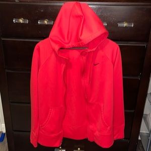 Nike Therma-Fit Coral Orange (bright red) runners jacket. W-M